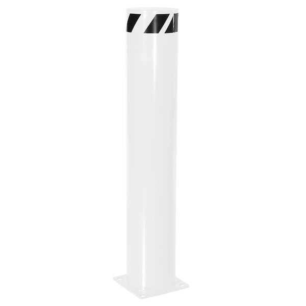 Vestil STEEL PIPE SAFETY BOLLARD 48"X8.5" WHITE BOL-48-8.5-WT - main